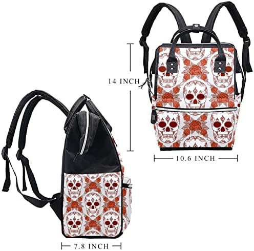 Boho Punk Gotik Kafatası Gül Çiçek bebek bezi çantası Sırt Çantası Bebek Bezi Değiştirme Çantaları Çok Fonksiyonlu
