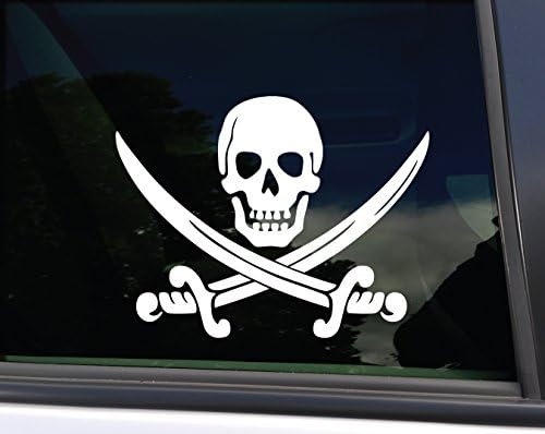 Nashville Çıkartmaları Korsan Kafatası ve Kılıç Vinil Çıkartması Dizüstü Araba kamyon tamponu Pencere Sticker, 5.5