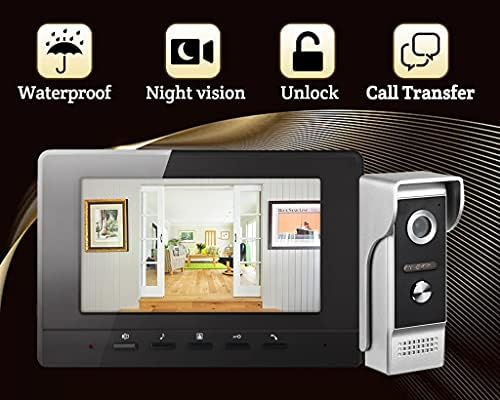 ZLXDP Video Kapı Zili interkom sistemi 7 İnç 1000 TVL Görüntülü Kapı Telefonu Giriş Paneli Gündüz Gece Görüş Ev Güvenlik