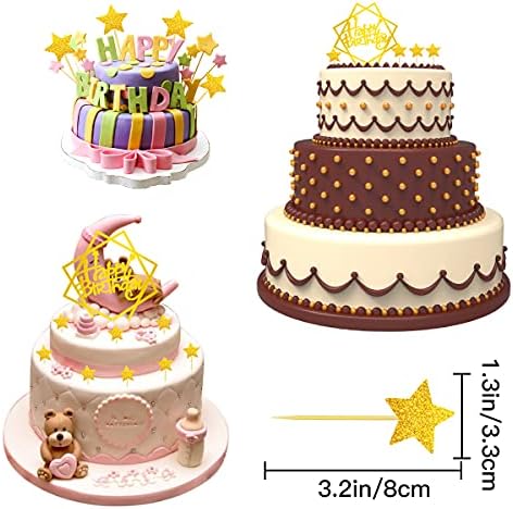 2 Katmanlı Kek Ayırıcı İstifleme Kiti ile 11 Adet Kek Toppers, Kek Dübel Çubuklar Katmanlı Kek Yapımı ve İstifleme(16cm,