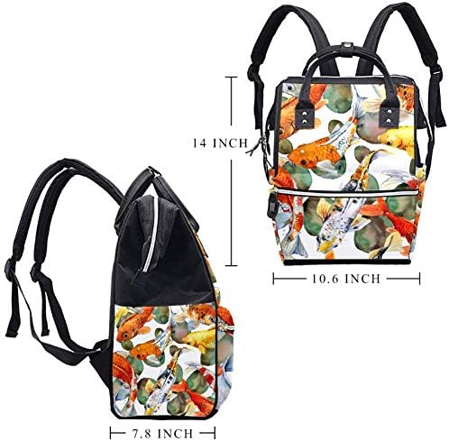 Japon sazan Koi suluboya balık desen bebek bezi çantası omuz sırt çantası çanta değiştirme