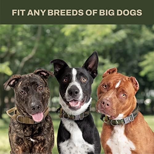 Saplı Pawkuchen Taktik Köpek Tasması, Camo Brown K9 Orta Büyük Köpekler ve Köpek Yavruları için Askeri Ağır Hizmet
