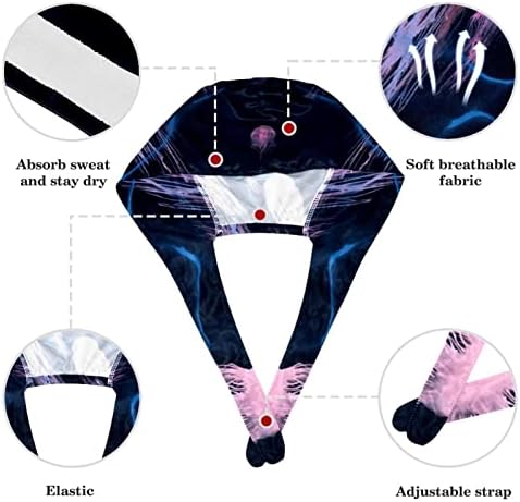 Deniz Denizyıldızı Deniz Atı Çalışma Kapağı Düğmeleri ile Ayarlanabilir Kabarık Şapka Unisex Fırçalama Kap Yay Saç