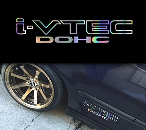 2X İ-VTEC DOHC Çıkartma Değiştirme vinil yapışkan-12-Holografik Krom