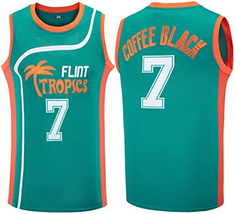 Kahve Siyah Jersey 7 Flint Tropik Basketbol Forması 33 Jackie Ay Jersey Spor Gömlek Erkek Film Giysileri S-XXXL