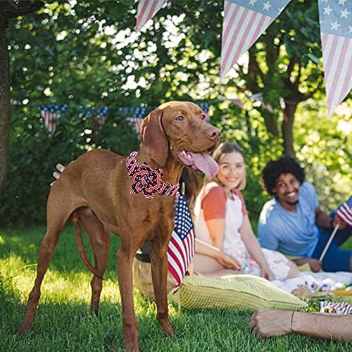 Aslan Yürekli zafer Amerikan Bayrağı Köpek Tasması, 4 Temmuz Köpek Çiçek Tasması Orta Köpekler için Çiçekli Ağır Hizmet