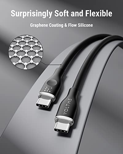 VOLTME 60W USB C'den USB C'ye Kablo 6ft, USB 2.0 Tip C Şarj Kablosu MacBook Pro 2020/2019 için Hızlı Şarj Kablosu,