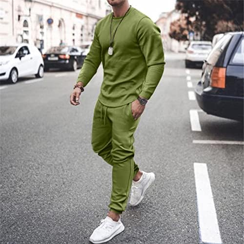 Erkek Eşofman 2 Parça Uzun Kollu Kazak T-Shirt ve Sweatpants Setleri Sonbahar Kış Rahat İnce Hafif spor takımları