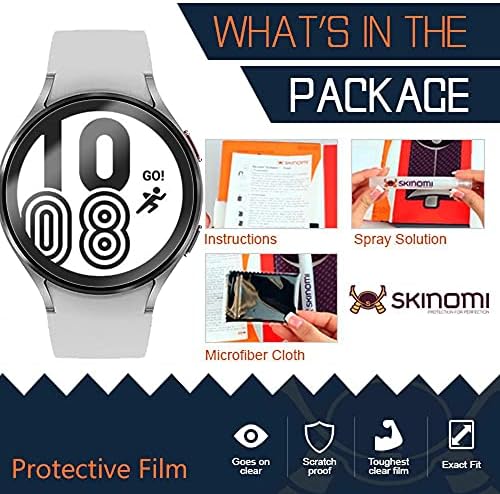 Skinomi Ekran Koruyucu ile Uyumlu Samsung Galaxy İzle 4 (40mm) (6-Pack) Temizle TechSkin TPU Anti-Kabarcık HD Film