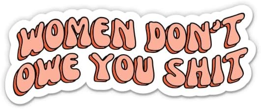 Kadınlar yok Borçlu Size Bok Sticker-3 laptop etiketi-Su Geçirmez Vinil Araba, Telefon, Su Şişesi-Komik Feminist Söyleyerek