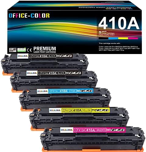 HP 410A Toner Kartuşu için 5'li Paket Değiştirme 2-Siyah 1-Camgöbeği 1-Sarı 1-Macenta HP Renkli Laserjet Pro M452