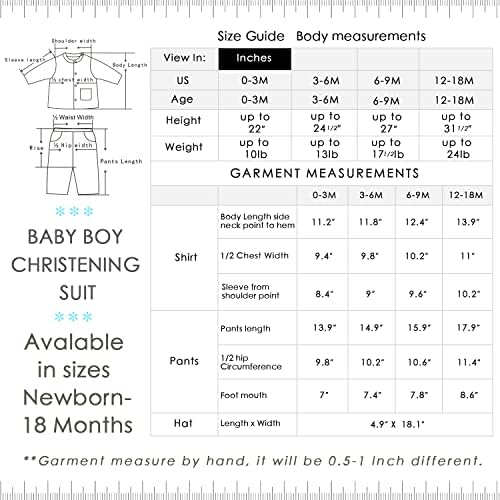 Booulfi Vaftiz Kıyafetler Erkek Bebek Erkek Takım Elbise Beyefendi Jartiyer Gömlek Pantolon, Vaftiz Elbise Hediye