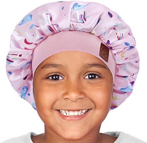 Şapka Kulübe Çocuklar Saten Kaput Uyku Kap Kıvırcık Saçlar için Ayarlanabilir İpek saç bonesi Bebek Uyku için Saç