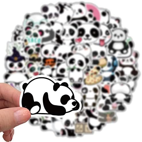 50 Adet Panda Çıkartmalar, Su Geçirmez Vinil Çıkartmalar Çıkartmaları Dizüstü Su Şişesi Telefon Bagaj, Sevimli Karikatür