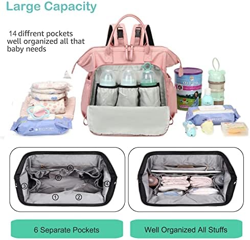 PAOIXEEL Büyük Kapasiteli Bebek Bezi Çantası Tote, Suya Dayanıklı Naylon 3 Yollu seyahat sırt çantası Çıkarılabilir