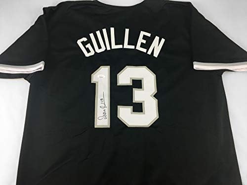 Ozzie Guillen, JSA COA ile İmzalı Siyah Beyzbol Forması İmzaladı - Chicago White Sox Büyük Beden XL