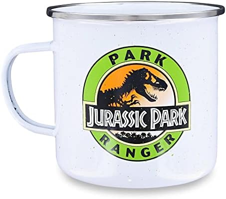 Gümüş Buffalo Jurassic Park Ranger Emaye Camper Kupa / BPA İçermeyen Seyahat Kahve Fincanı Espresso, Kakao, Çay /