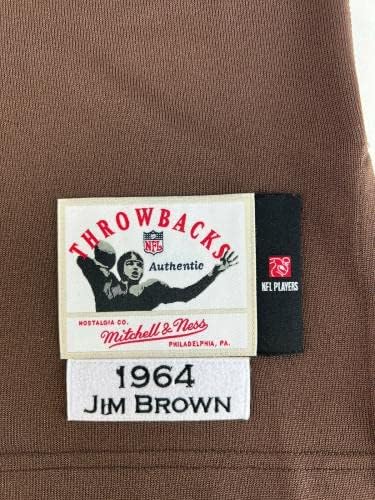 Jim Brown İmzalı HOF 71 Otantik Mitchell Ness 1964 TB Forması Radtke Jsa Mektup İmzalı NFL Formaları