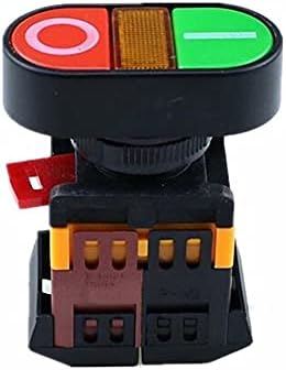 SVAPO 22mm / 25mm 220V AC ON / Off Start Stop 1 NO NC 2 düğmeler APBB-22N anlık çift kafa basmalı düğme anahtarı ışık