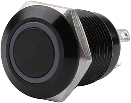 TWRQA 12mm Su Geçirmez Okside Siyah Metal Düğme Anahtarı LED Lamba ile Anlık Mandallama PC Güç Anahtarı 3V 5V 6V 12V