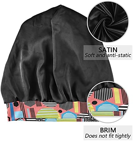 Bir Tohum İş Kap Uyku Şapka Bonnet Beanies Geometrik Patchwork Ekose Çizgili Kadınlar için Saç Şapkalar Gece Şal