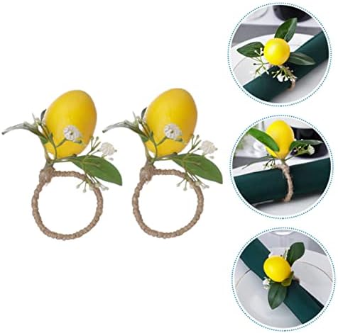 NOLİTOY 2 adet Limon Peçete Düğmeleri Çelenk Dekor Yemek Masası Dekor Bitkiler Dekor Peçete Halkası Tutucular Meyve