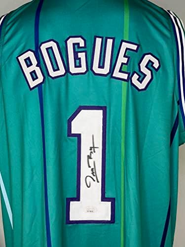 Muggsy Bogues imzalı imzalı forma NBA Charolette Hornets JSA COA