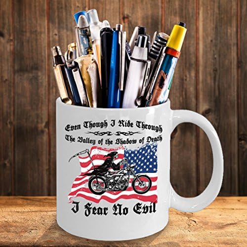 Motosiklet / Motorcu - Kötülükten KORKMUYORUM-11oz Beyaz Kahve/Çay Bardağı Erkekler ve Kadınlar için Mükemmel Tatil