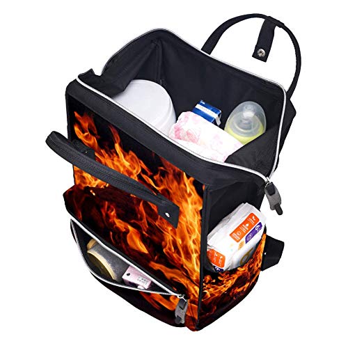 LORVIES Yanan Kömür Yangın bebek bezi çantası Sırt Çantası, Büyük Kapasiteli Çok Fonksiyonlu Seyahat Sırt Çantası