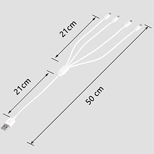 CERRXIAN 0.5 m 4 in 1 Çoklu mikro usb Şarj Y Kablosu, USB 2.0 A Erkek 4 mikro usb Erkek Splitter Veri Senkronizasyonu