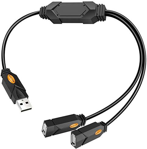 USB Splitter, Electop 2 Port USB A Hub, Çift Dişi Y Şarj Splitter Kablosu Desteği ıOS ve Android Sistemi Veri Senkronizasyonu