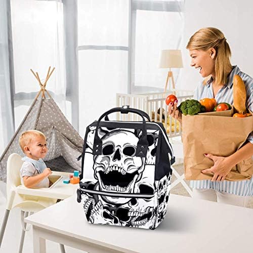Vintage kafatası desen bebek bezi çanta değiştirme çantası anne baba bebek bakımı için
