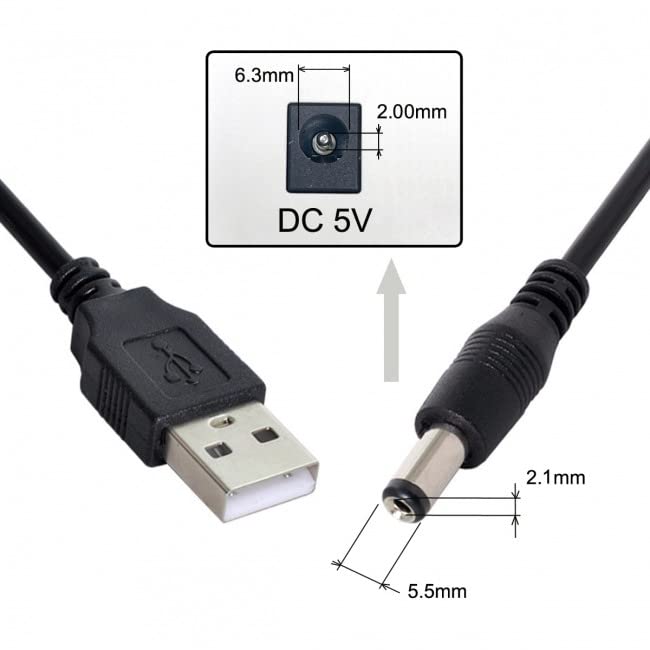 chenyang USB 2.0 A Tipi Erkek 5.5x2. 1mm DC priz Varil Konektörü DC 5V Kablo 100cm