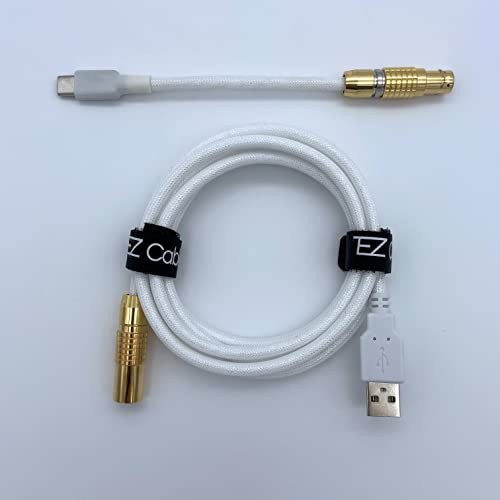 Tez Kabloları E Serisi Özel Sarmal Havacı Klavye Kabloları (5 ft, USB-C Boyalı GX-16, Kireç Yeşili)